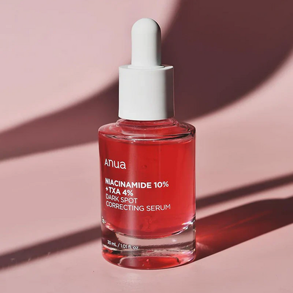 Anua Niacinamide 10% + TXA 4% Serum brightens and evens skin tone.