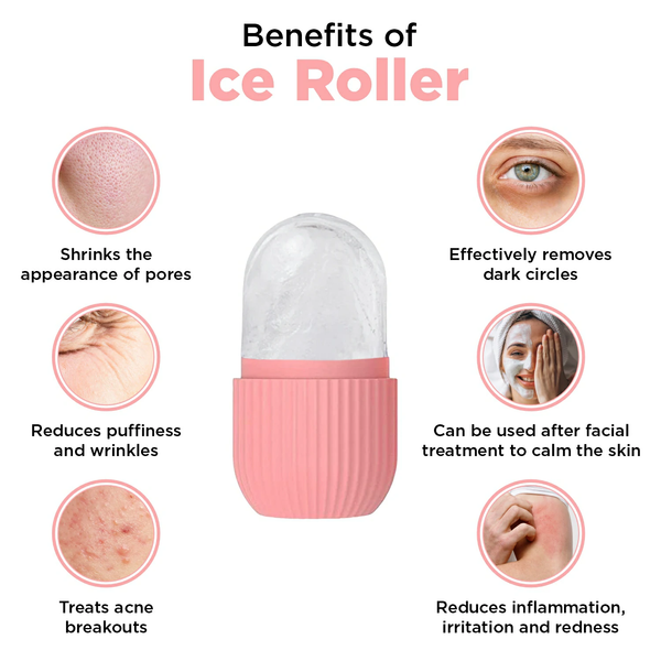 Facial Beauty Silicon Ice Cube Face Roller cools and refreshes the skin while reducing puffiness and enhancing circulation.