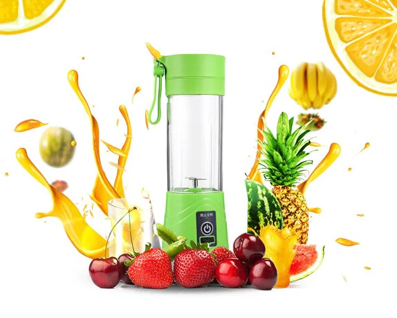 Portable Juicer Rechargeable Battery Juice Blender 380ml USB Juicer Fruit Mixing Blender