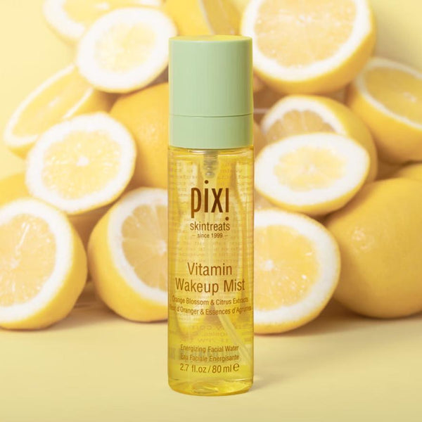 Pixi Vitamin Wakeup Mist: cooling, refreshing, and hydrating toner with a 2.7ml / 80ml boost for skin.