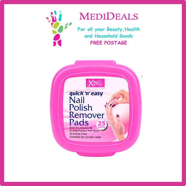 XNC Quick & Easy Nail Polish Remover Pads (25)